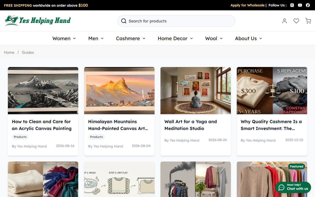 Buying guides on the Yes Helping Hand site